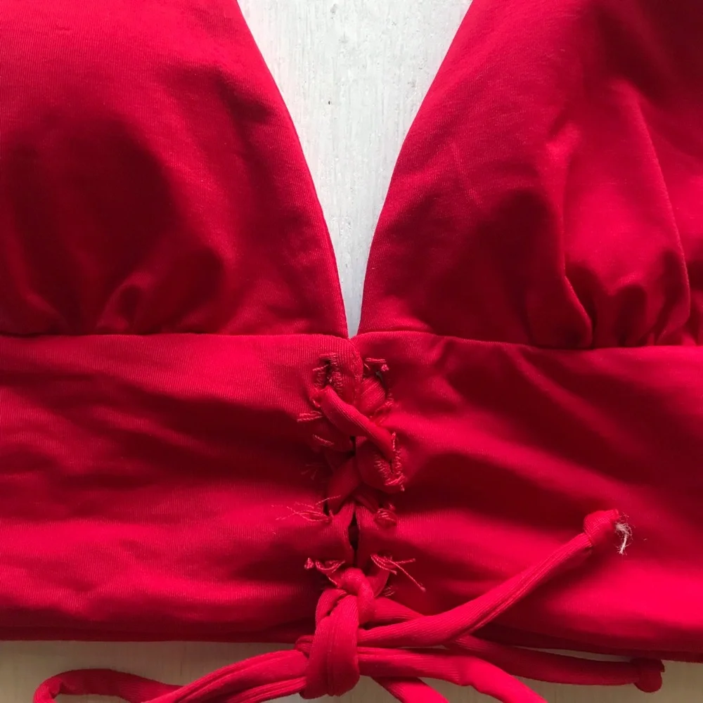 l*space Red Halter Bikini Set